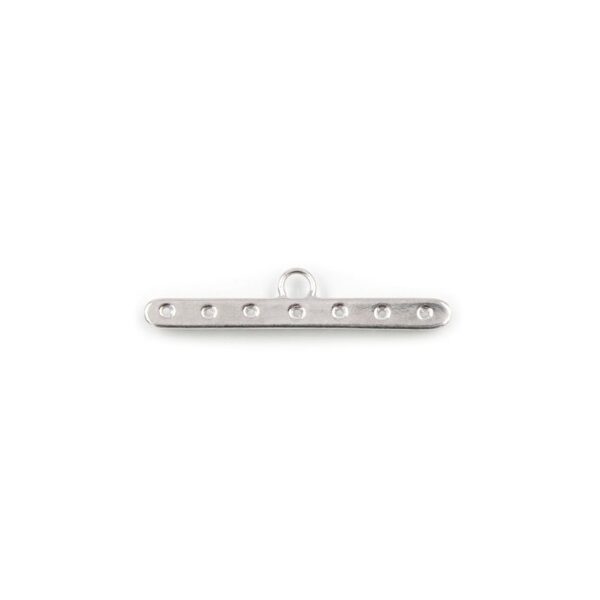 Sterling silver bar for bracelet 38mm with hook - 7 holes