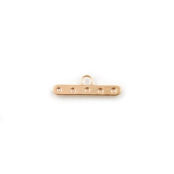 Sterling silver bar for bracelet 26mm with hook - 5 holes