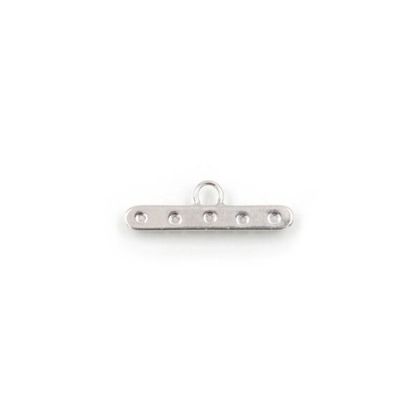 Sterling silver bar for bracelet 26mm with hook - 5 holes