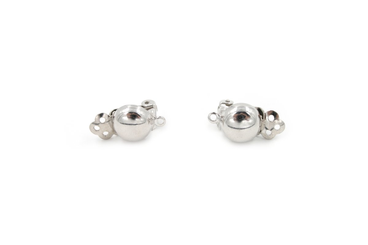 Orecchini argento clips semisfera 10mm rodiati - immagine 2