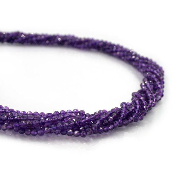 Amethyst strands faceted round shape 4mm - A-Quality