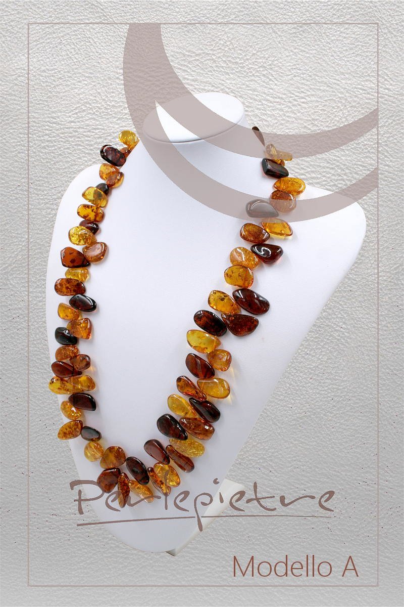 Baltic Amber gradation necklet stone shape Lateral Hole - Image 3