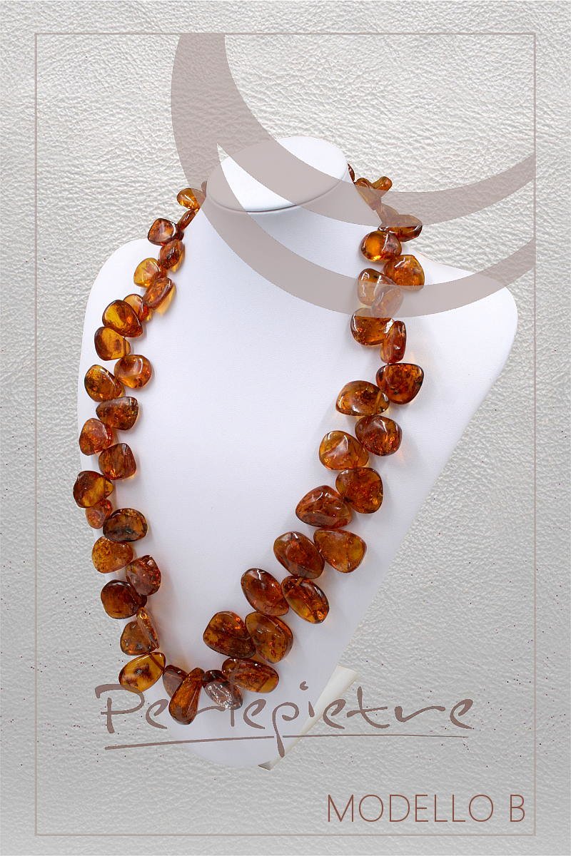 Baltic Amber gradation necklet stone shape Lateral Hole - Image 4