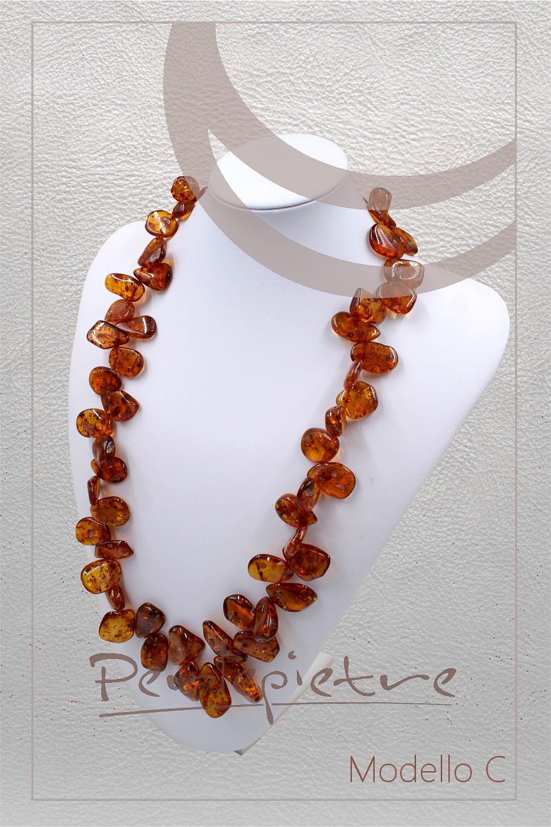 Baltic Amber gradation necklet stone shape Lateral Hole - Image 5