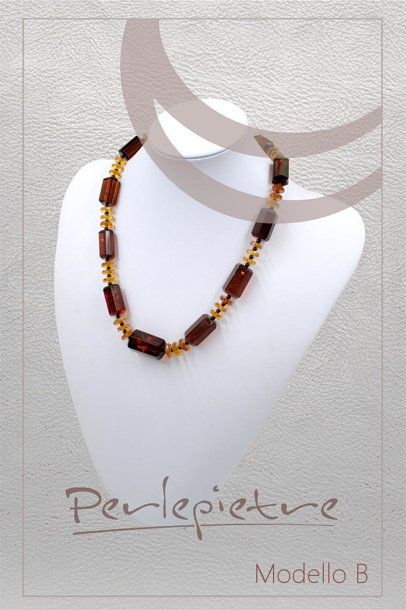 Ambra Baltica multicolor collane cilindri e rondelle sfaccettate - immagine 4
