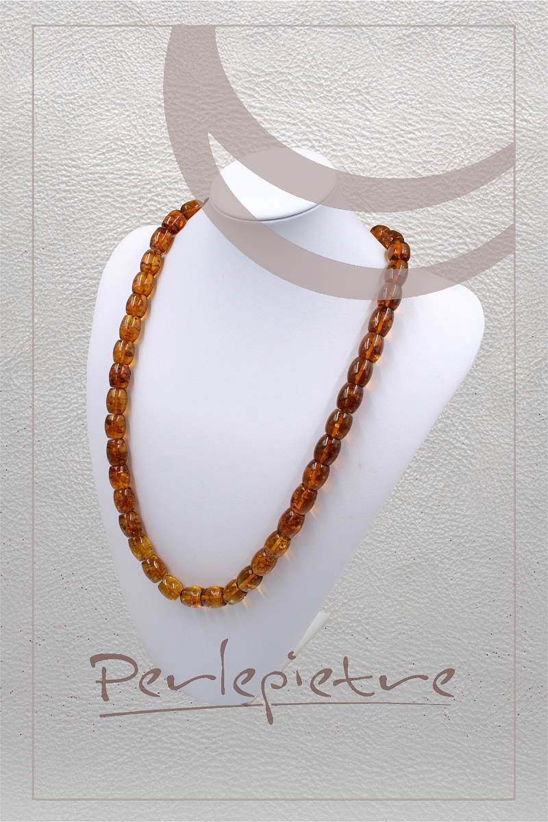 Baltic Amber strands drum shape size 15x12mm - Image 2