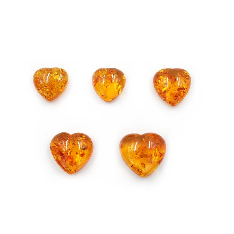 Baltic Amber smooth heart shape - Flat Base - Image 2