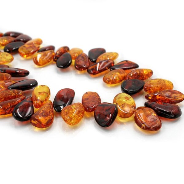 Baltic Amber gradation necklet stone shape Lateral Hole