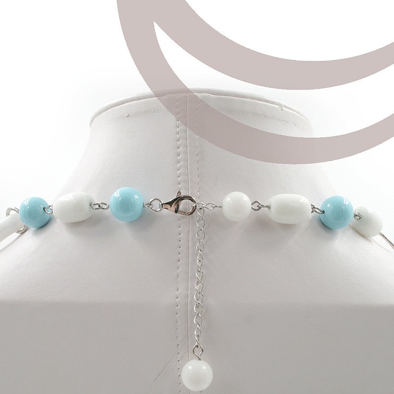 Long Nacklace with semiprecious stone element handmade with sterling silver wire - Image 2
