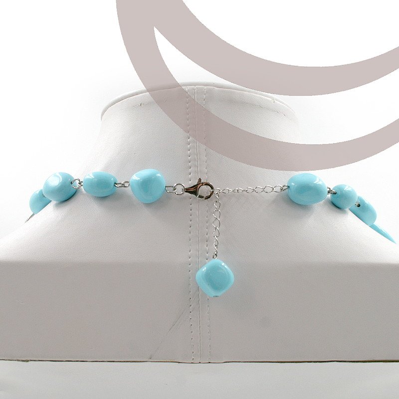 Long Nacklace with semiprecious stone element handmade with sterling silver wire - Image 2