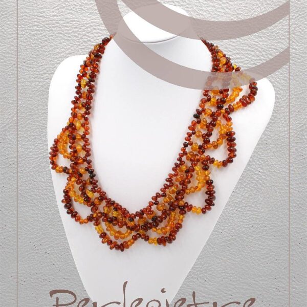 Baltic Amber tessite chips necklet