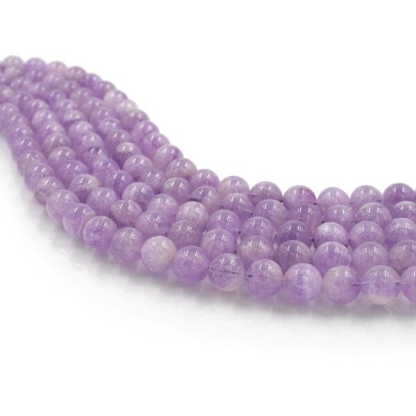 Lavander Amethyst strands round shape size 12mm