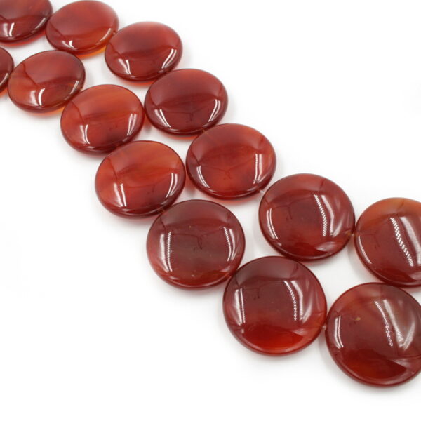 Red Agate strands coin shape size 40mm
