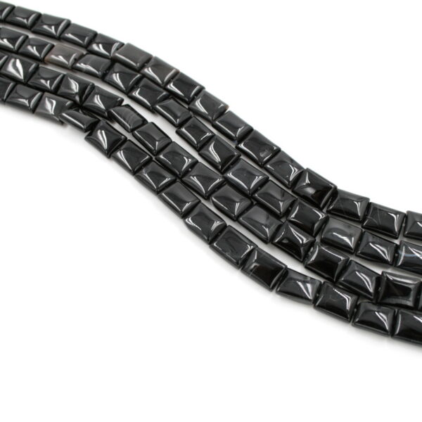 Black agate strands rectangular shape size 18x13mm