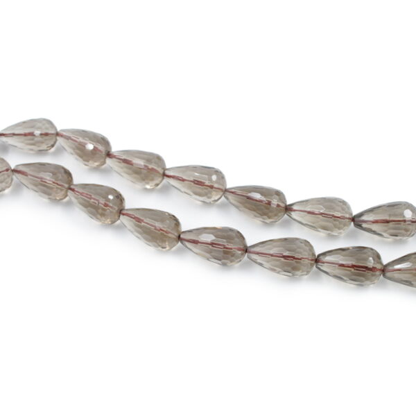 Quarzo fumè fili drop sfaccettati 20x12mm - Foro Passante