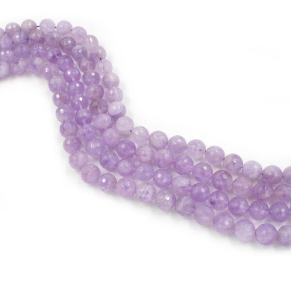 Lavender Amethyst strands faceted round shape size 10mm