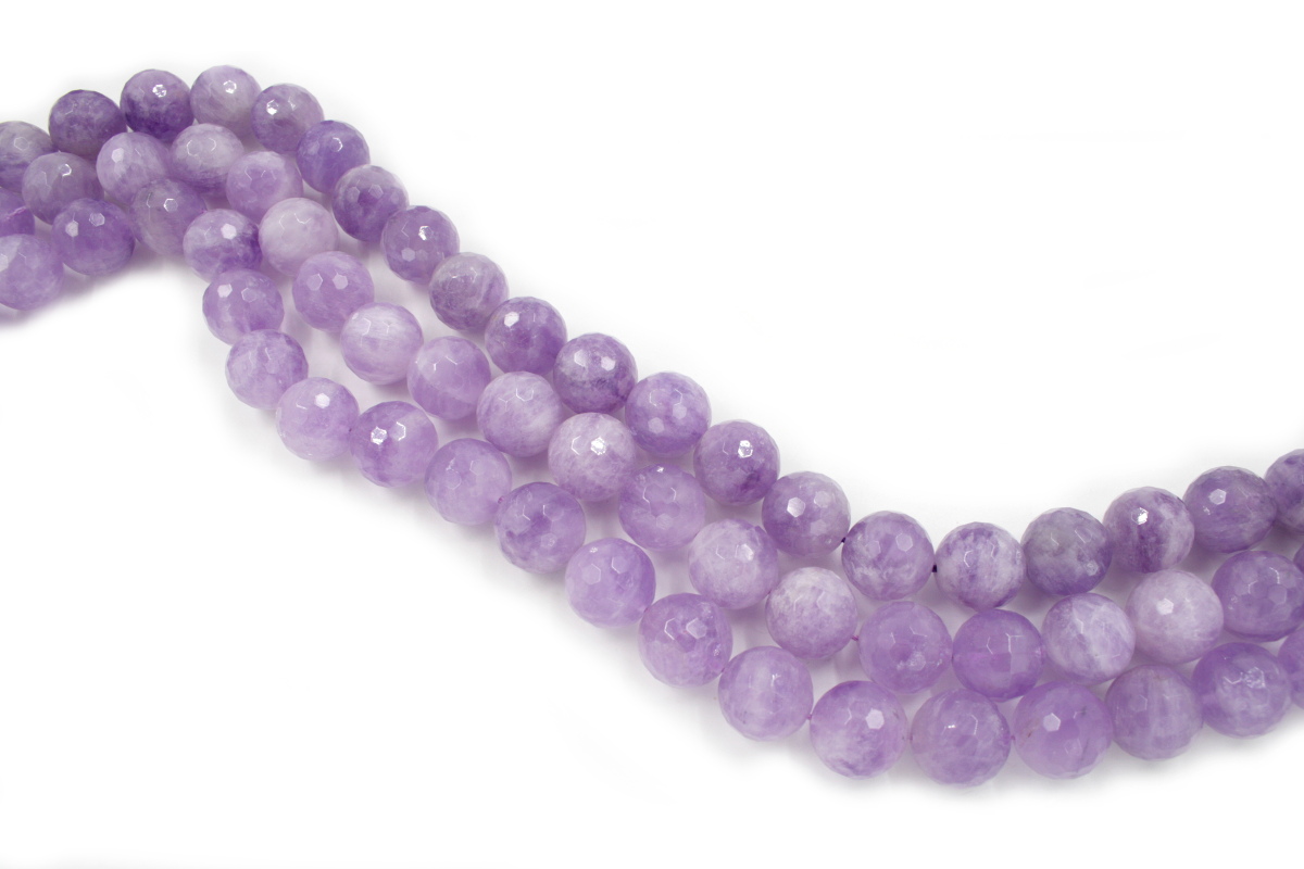 Lavender Amethyst strands faceted round shape size 16mm