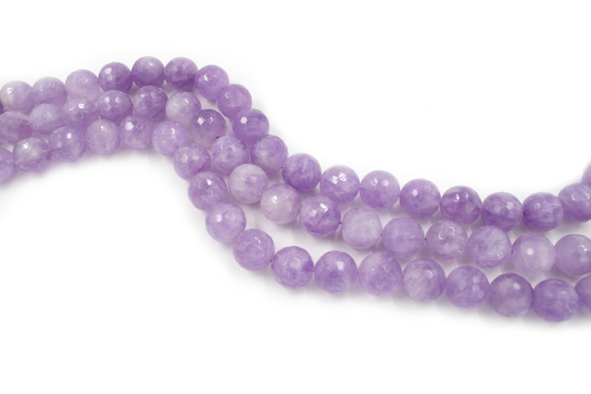 Ametista lavanda fili round sfaccettati 18mm