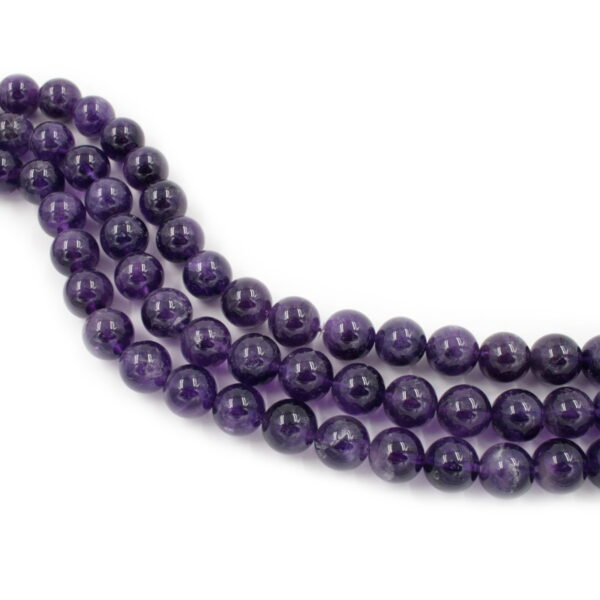 Amethyst strands round shape size 14mm