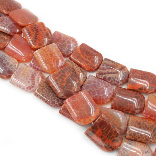 Fire agate strands tongue shape size 30x25mm