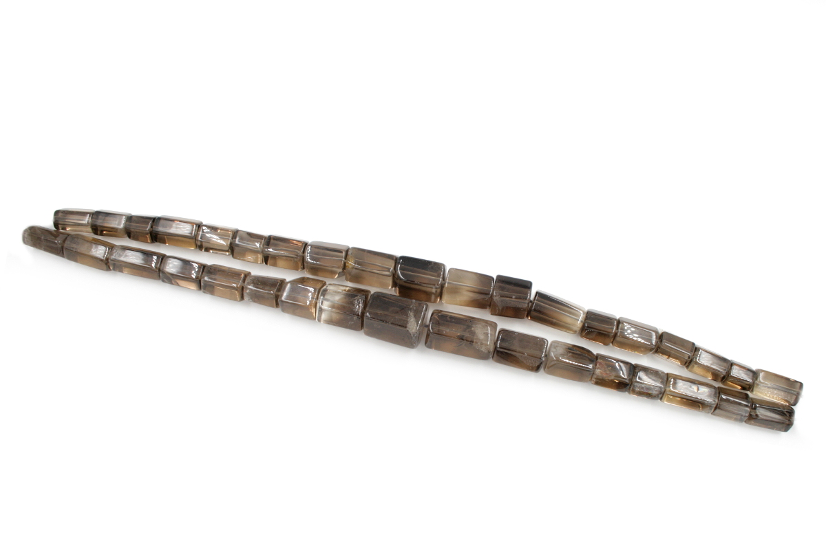 Smoky Quartz strands hexagonal cylinders shape size 11-19mm