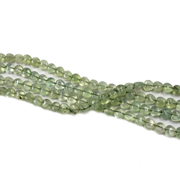 Green Tourmalinated Quartz strands heart shape size 8mm