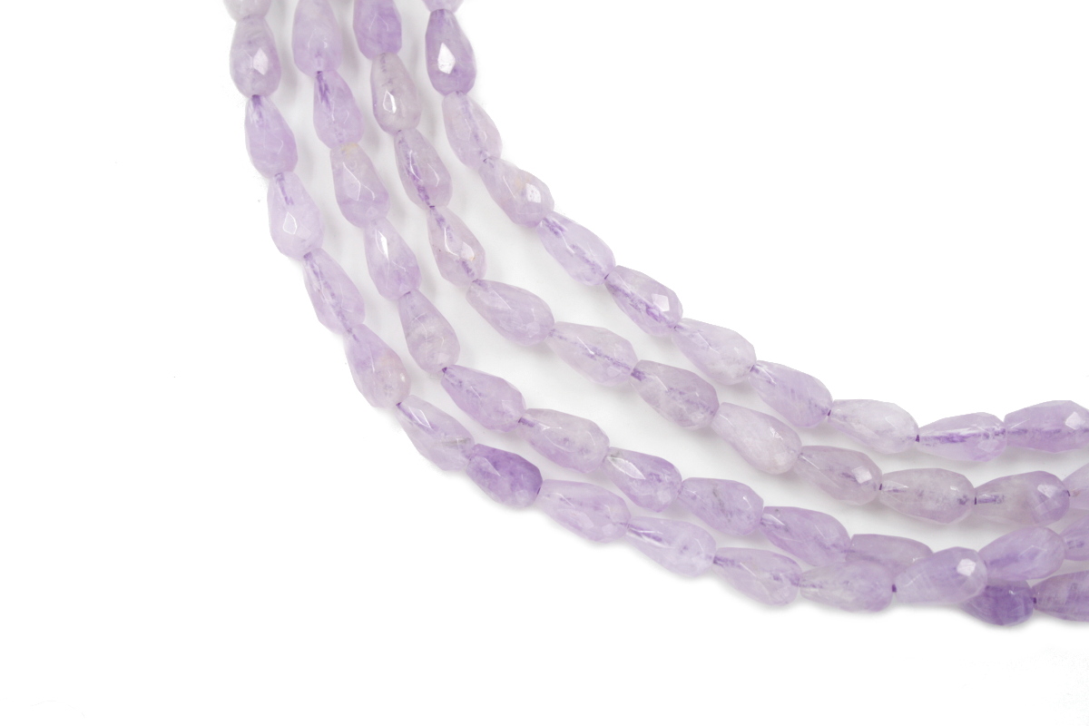 Ametista lavanda fili drop sfaccettati 9x6mm