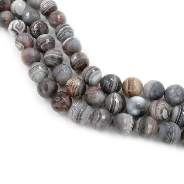 Botswana Agate strands faceted round shape size 18mm