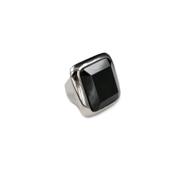 Sterling silver ring with square cabochon semiprecious stones size 25x25x5,5mm - Various Color