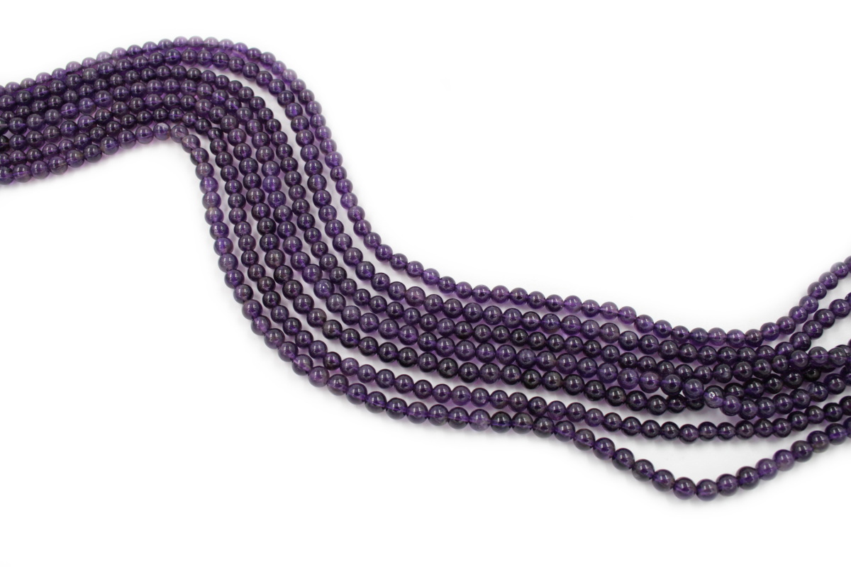 Amethyst strands round shape size 5mm - AA Quality