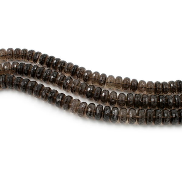 Smoky Quartz strands faceted washer shape size 15x8mm