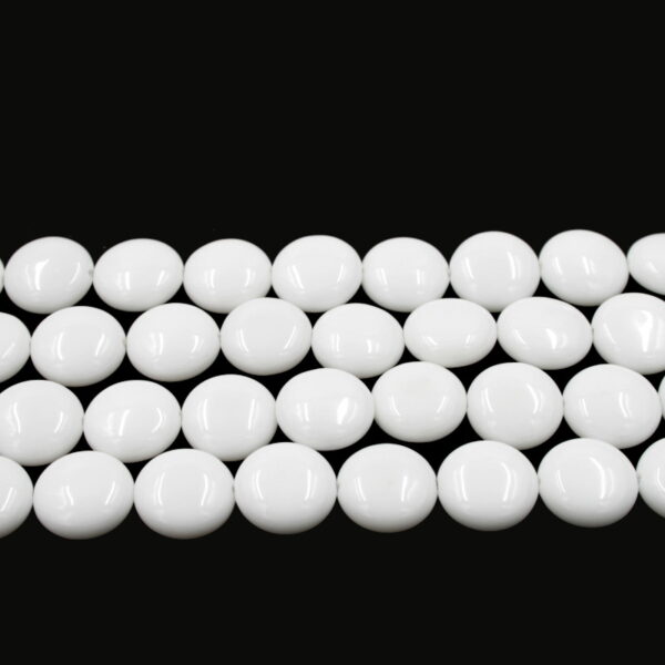 White Agate strands coin shape size 18mm