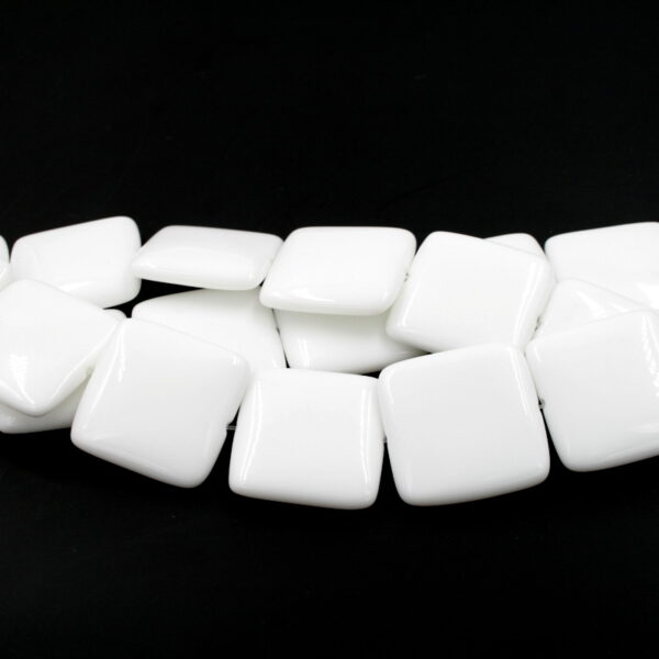 White Agate strands suqare shape size 18x18mm