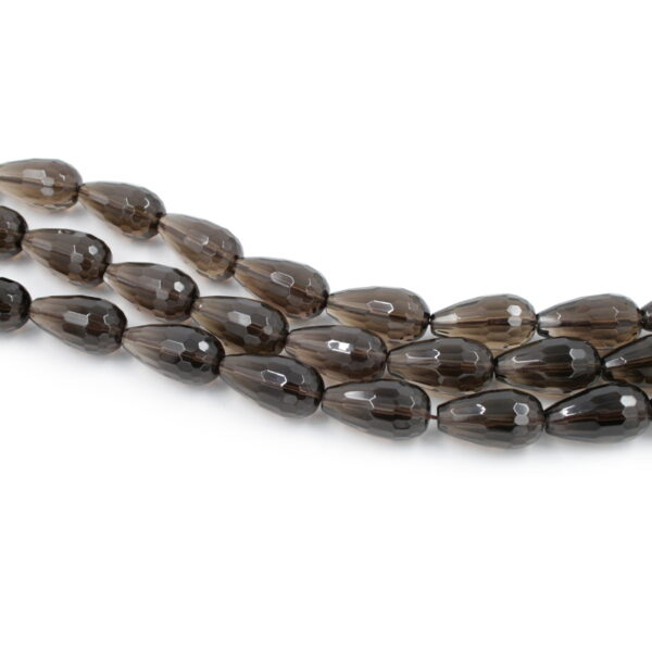Quarzo fumè fili drop sfaccettati 22x12mm