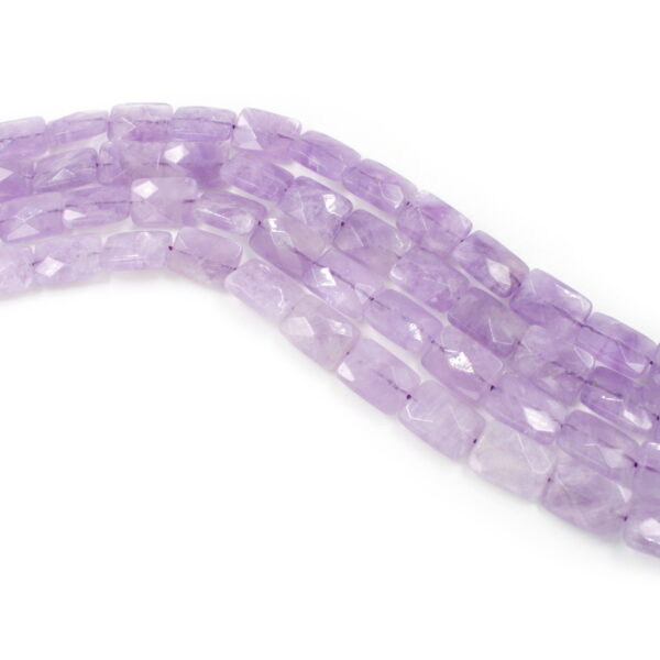 Lavender Amethyst strands faceted rectangular shape size 18x13mm