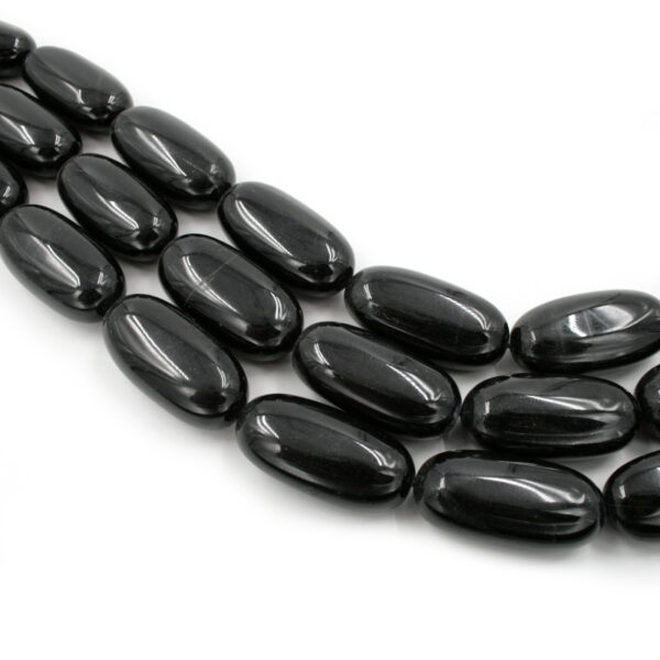Black agate strands stone shape size 40mm