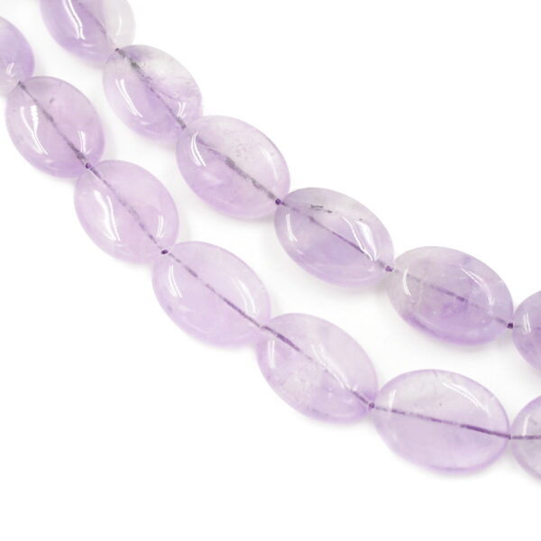 Amethyst strands faceted flat oval shape size 25x18mm