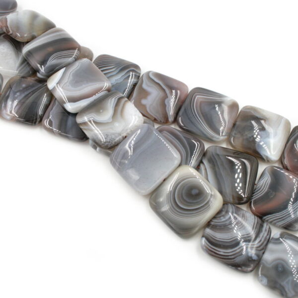Botswana Agate strands square shape size 20mm
