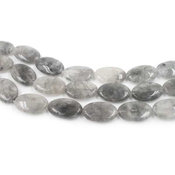 Cloudy quartz strands oval shape size 30x20mm