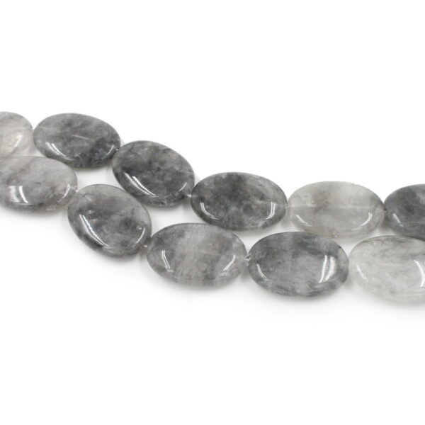Cloudy quartz strands oval shape size 35x25mm