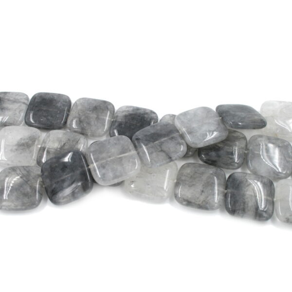 Cloudy quartz strands square shape size 25mm