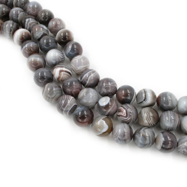 Botswana Agate strands round shape size 20mm