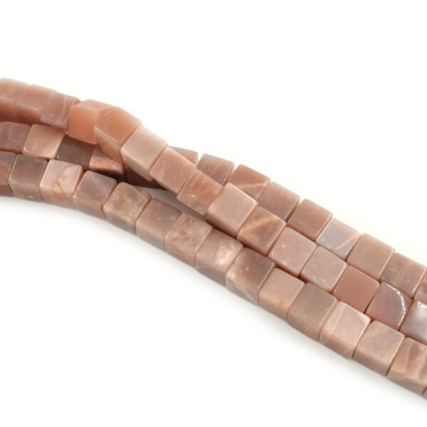 Moonstone pink color strands dice shape size 12mm