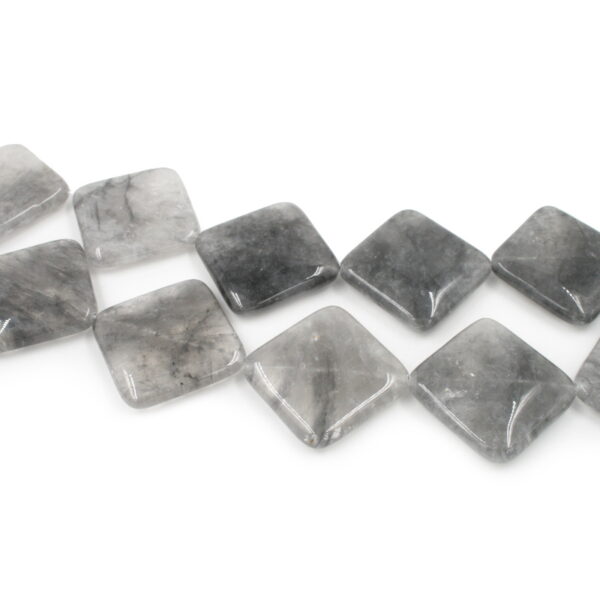 Cloudy quartz strands rhombus shape size 40mm - Corner Hole