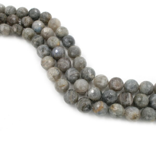 Labradorite strands faceted round shape size 14mm