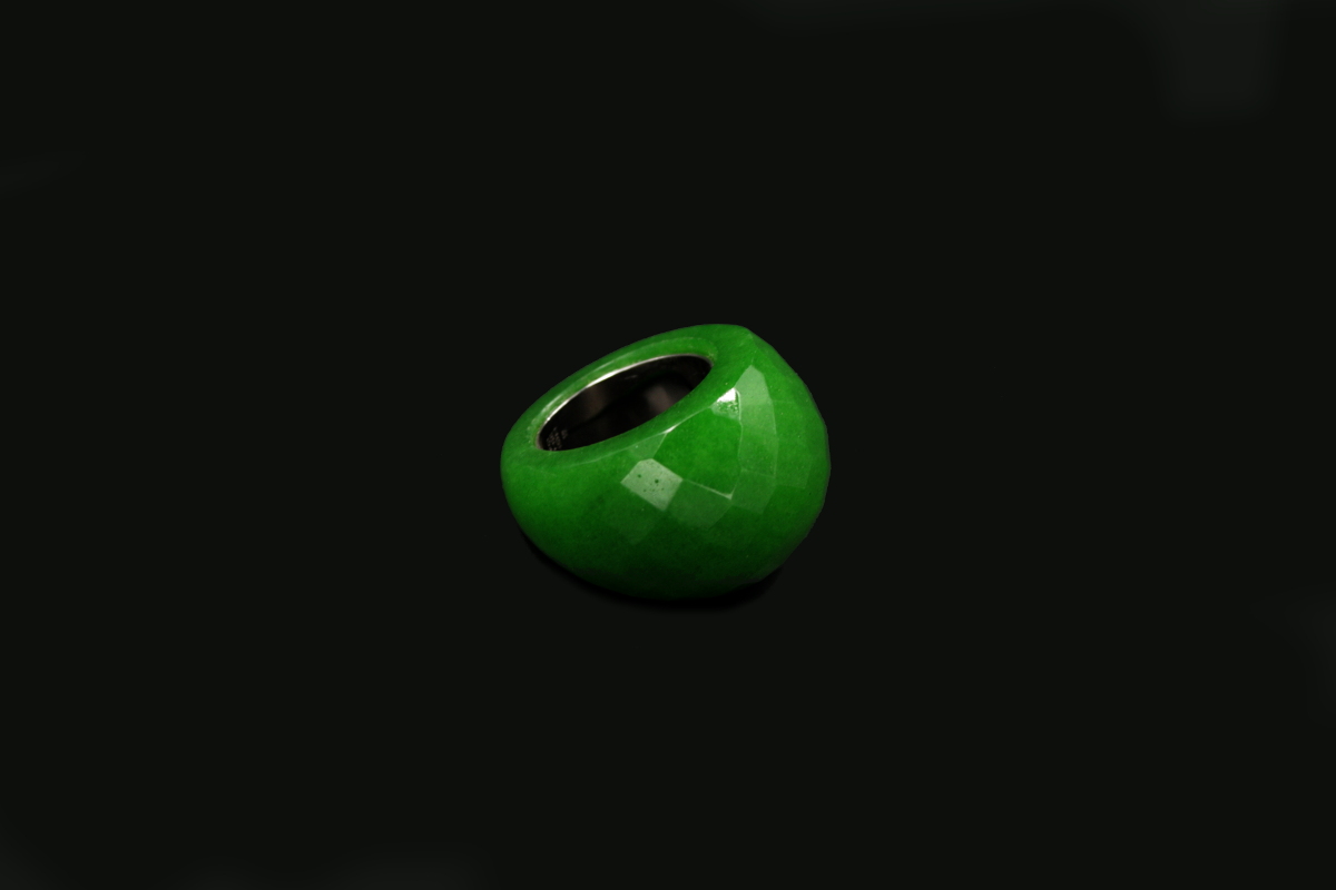 Anello argento pietra dura sfaccettata - immagine 2