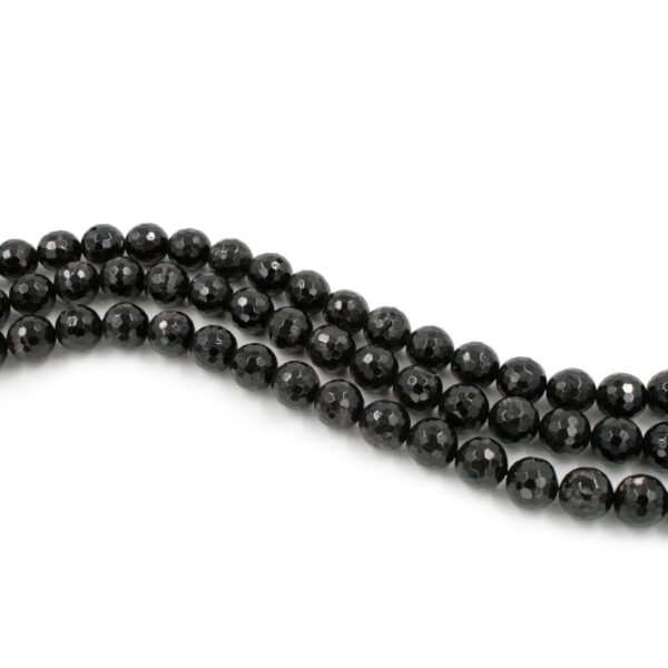 Black Silver fili round sfaccettati 12mm