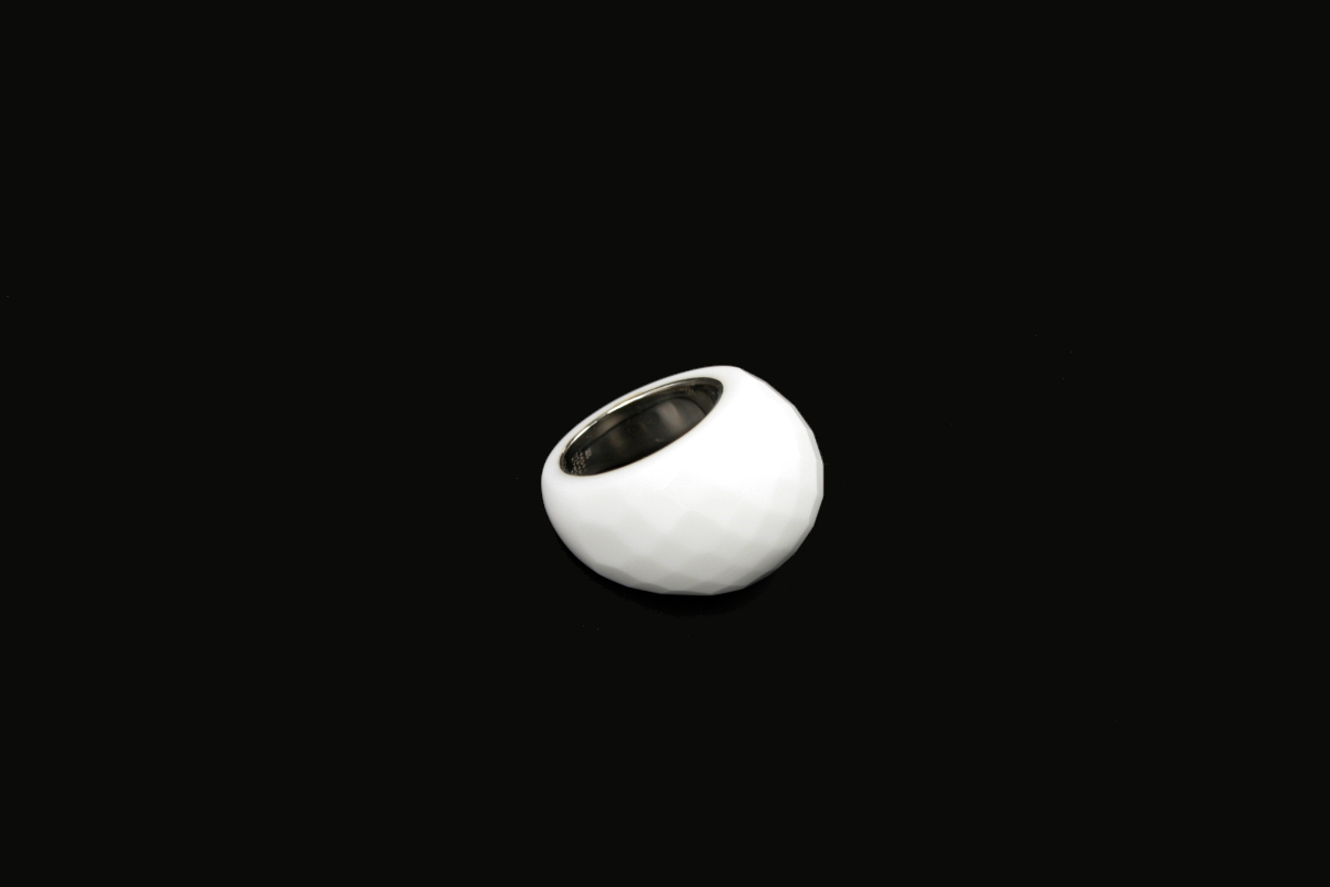 Anello argento pietra dura sfaccettata - immagine 3
