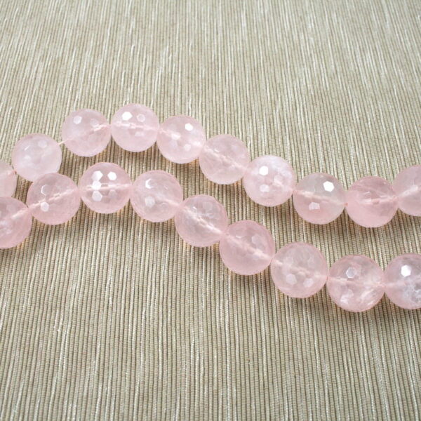 Quarzo rosa fili round sfaccettati 20mm