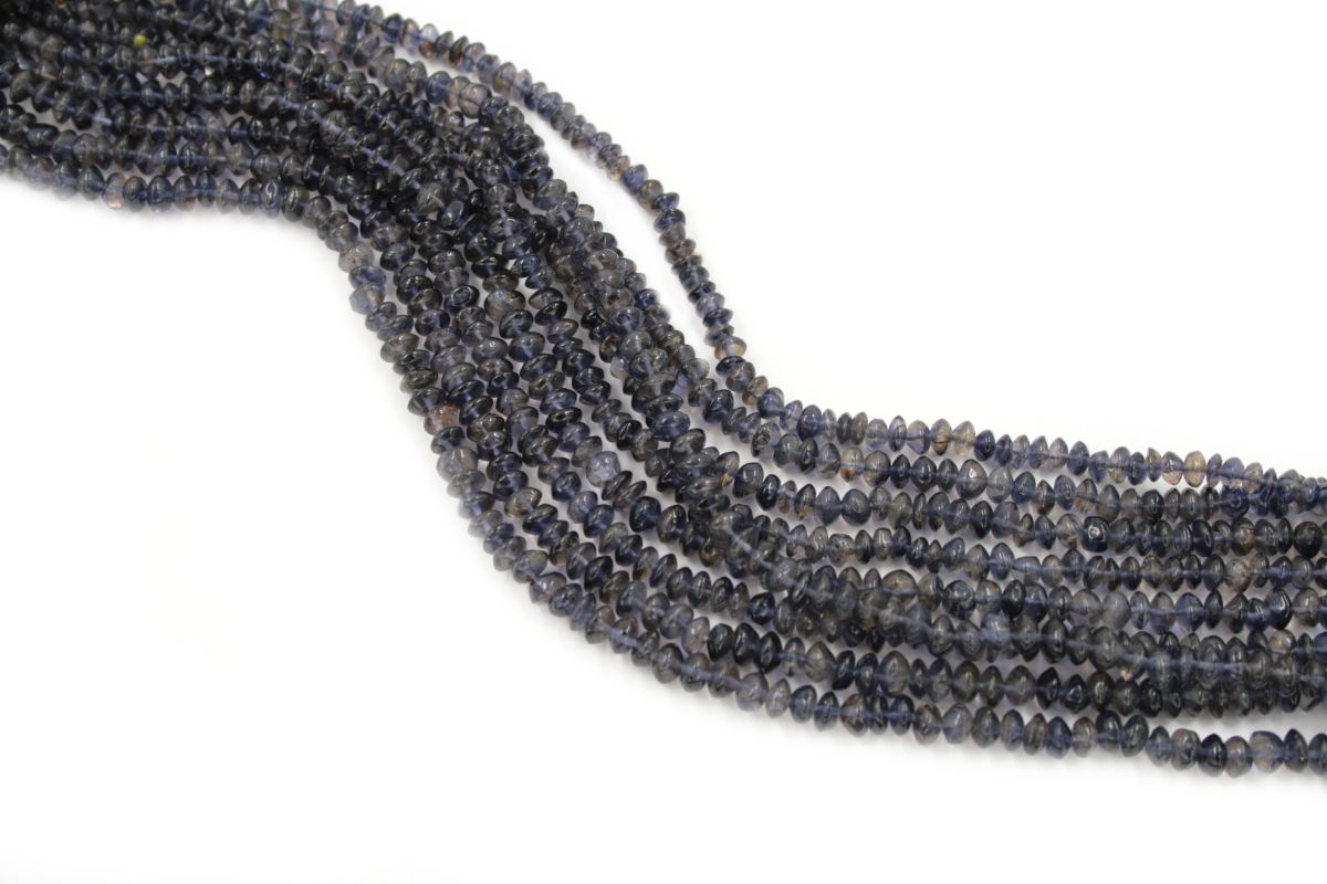 Iolite strands button shape